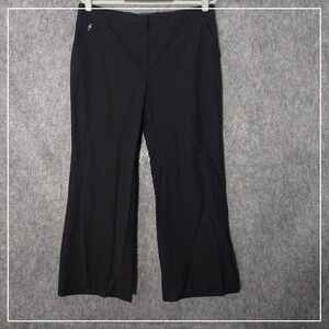 Emporio Armani Pants Women 10‎ Black Cropped Wide Leg Textured Career Trousers